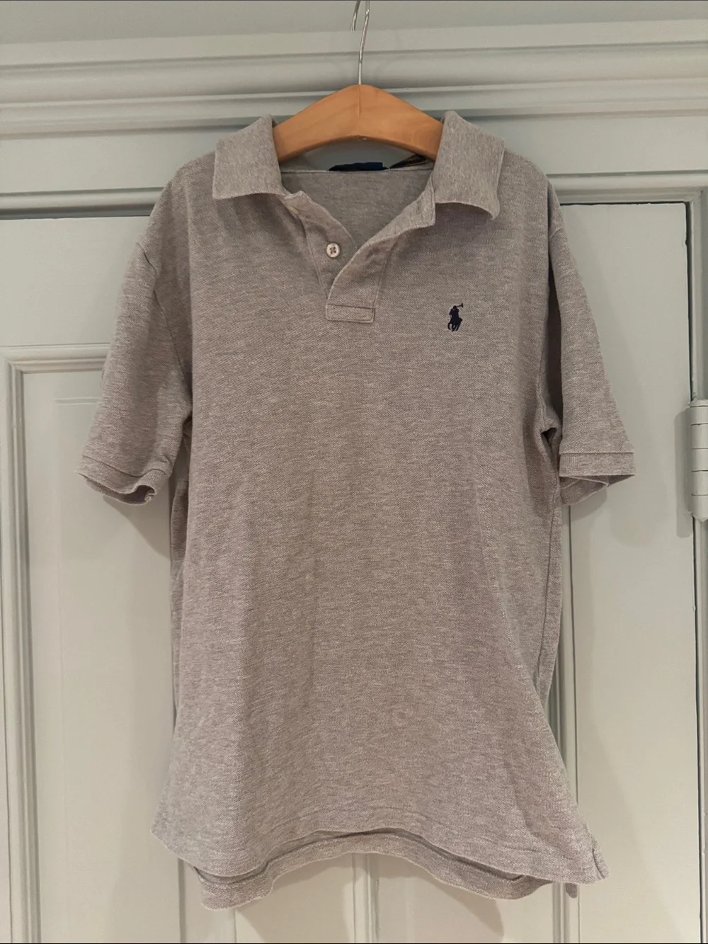 Ralph Lauren Boy’s Light Grey Polo with Navy Logo